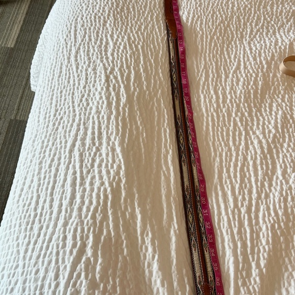 Wrangler men’s belt leather with decorative weave silver tone buckle size 38 - Picture 12 of 13